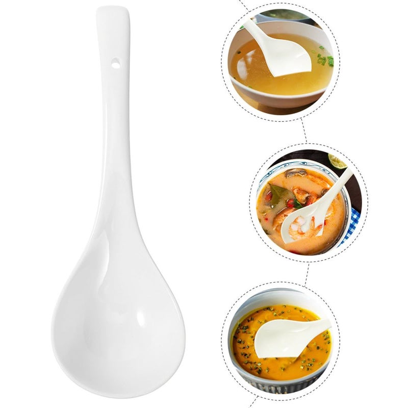 White Ceramic Soup Spoon Large for Home Restaurant Sturdy Single Piece - Image 3