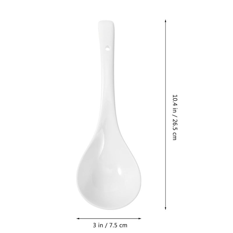 White Ceramic Soup Spoon Large for Home Restaurant Sturdy Single Piece - Image 2