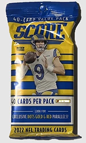 Panini 2022 Panini Score Football Cello Fat Pack 40 Trading Cards Per Pack - Image 1
