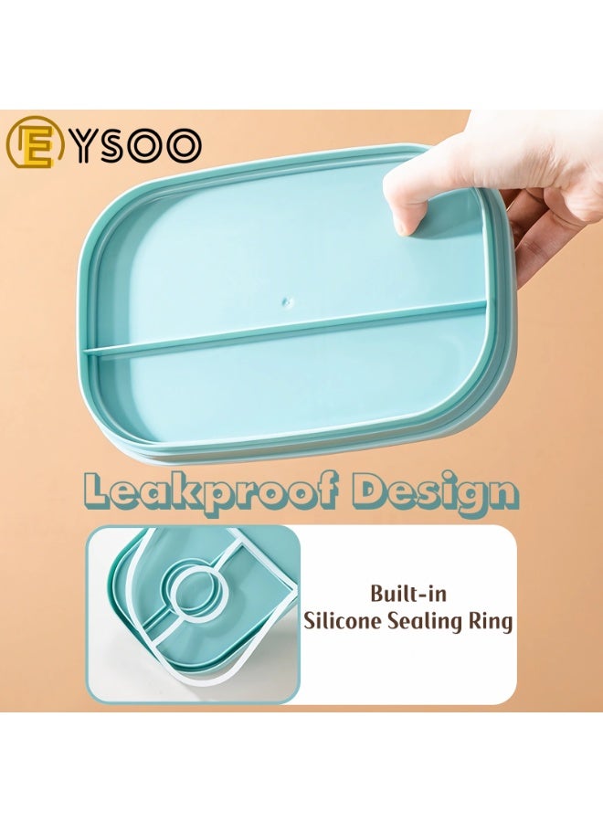 EYSOO 3-Layer Bento Lunch Box With 8 Compartments - 1900ml Capacity, Cutlery Included, Microwave & Dishwasher Safe, Leakproof, BPA Free for Kids and Adults - Image 5