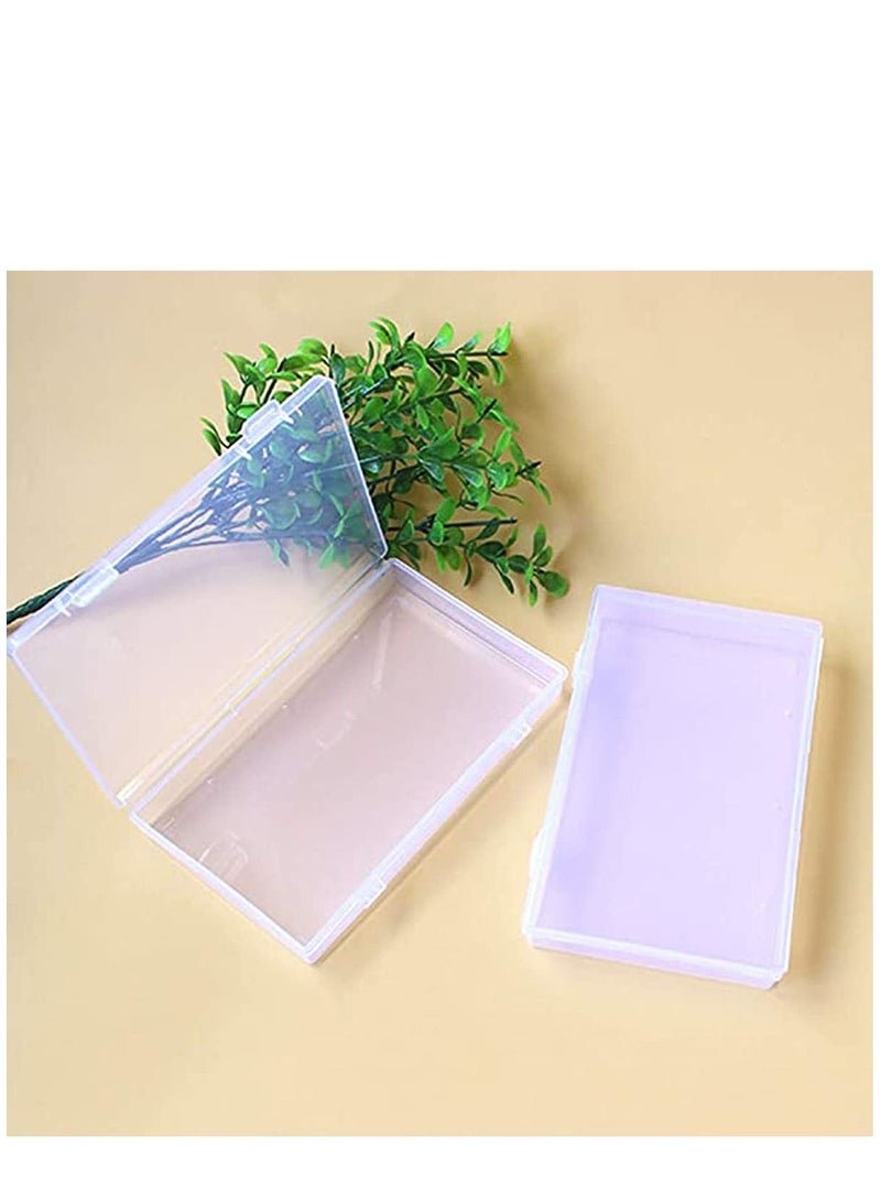 4 Pcs Photo Storage Bo Clear Plastic Jewelry Box Organizer And Craft Case - Image 2