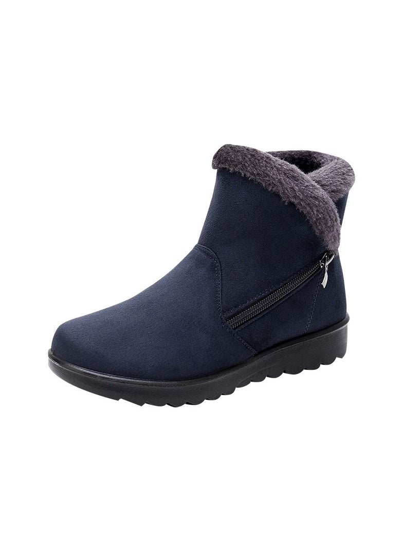 Loquat Women's New Warm Snow Boots Cotton Blue 