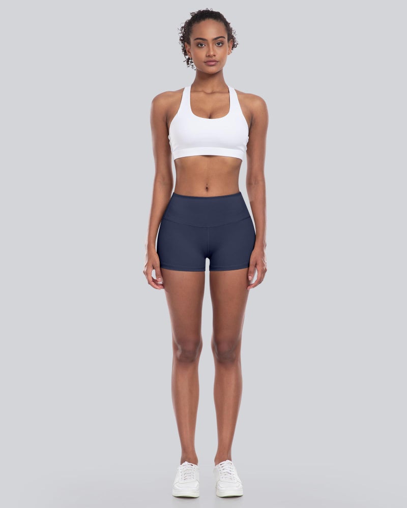 CHRLEISURE High Waisted Spandex Biker Shorts, Workout Booty Soft Yoga Shorts for Women (3" Black,DGray,Navy,Green, XL) - Image 3