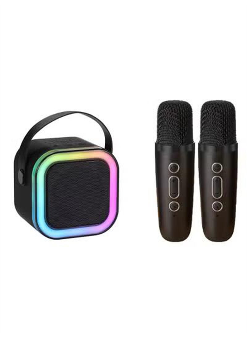 Super ZYouth Karaoke Machine for Kids, Mini Portable Bluetooth Karaoke Speaker with 2 Wireless Mics and led Colorful Lights for Kids Adults, Gifts Toys for Girls Boys Family Home Party black colo  - Image 1