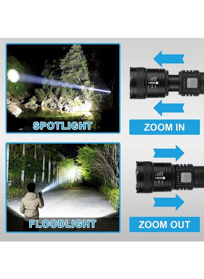Rechargeable Flashlights,High Lumens Super Bright Led Tactical Flashlight Battery Powered Handheld Flashlights,Waterproof Torch, Zoomable,Long Range,for Camping,Car, Hiking, Emergency Survival Kits - Image 3