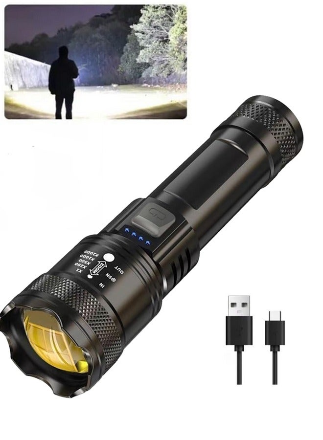 Rechargeable Flashlights,High Lumens Super Bright Led Tactical Flashlight Battery Powered Handheld Flashlights,Waterproof Torch, Zoomable,Long Range,for Camping,Car, Hiking, Emergency Survival Kits - Image 1