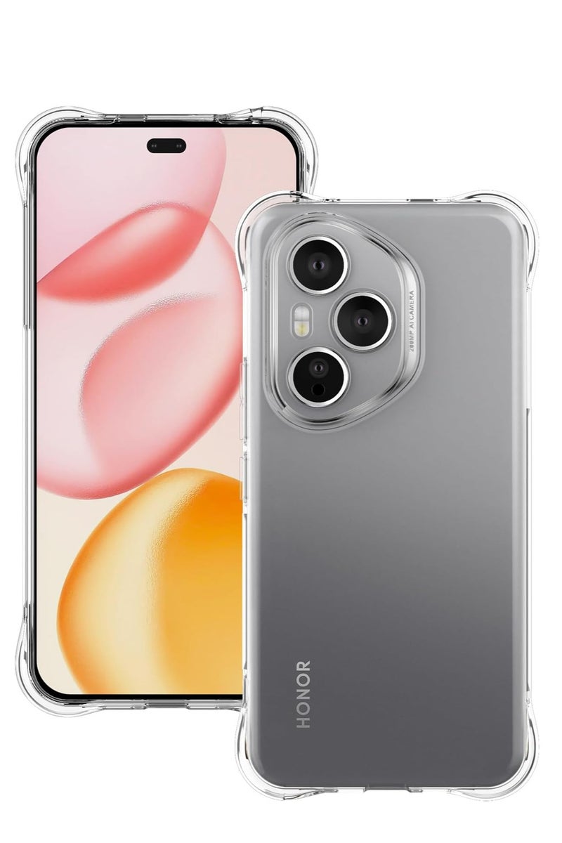 Clear Case for Honor 400 Pro, Anti-Yellowing, Reinforced Corners, Shock-Absorption Flexible Clear TPU Rubber Protective Cell Phone Cover - Image 1