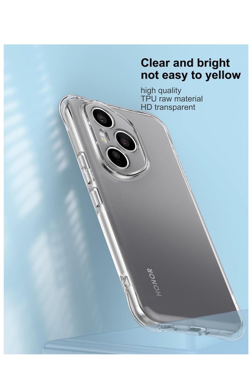 Clear Case for Honor 400 Pro, Anti-Yellowing, Reinforced Corners, Shock-Absorption Flexible Clear TPU Rubber Protective Cell Phone Cover - Image 2
