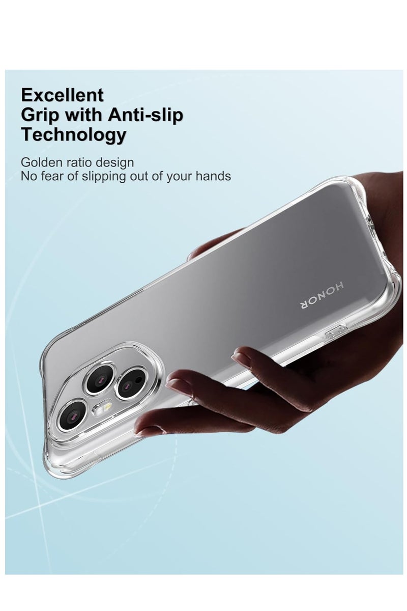Clear Case for Honor 400 Pro, Anti-Yellowing, Reinforced Corners, Shock-Absorption Flexible Clear TPU Rubber Protective Cell Phone Cover - Image 3