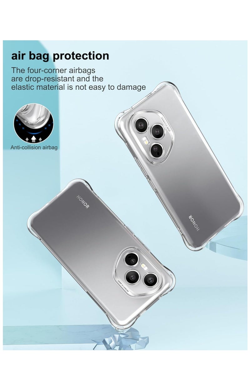 Clear Case for Honor 400 Pro, Anti-Yellowing, Reinforced Corners, Shock-Absorption Flexible Clear TPU Rubber Protective Cell Phone Cover - Image 4