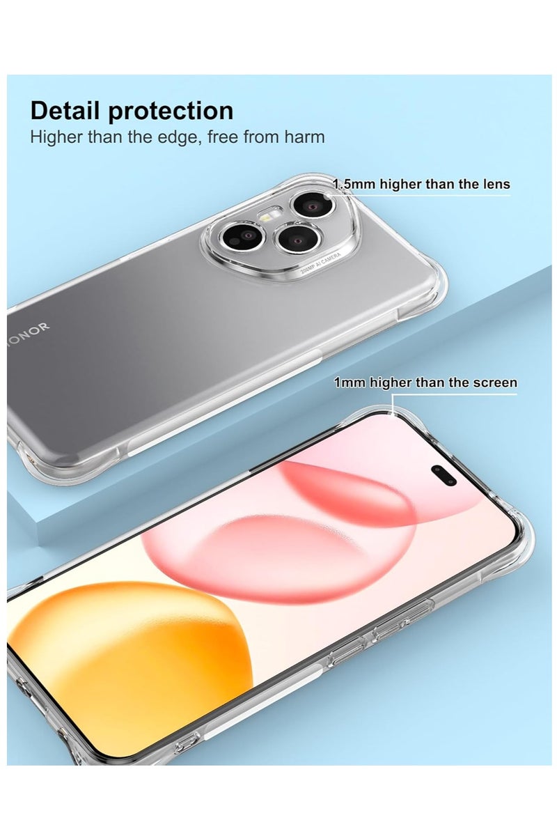 Clear Case for Honor 400 Pro, Anti-Yellowing, Reinforced Corners, Shock-Absorption Flexible Clear TPU Rubber Protective Cell Phone Cover - Image 5