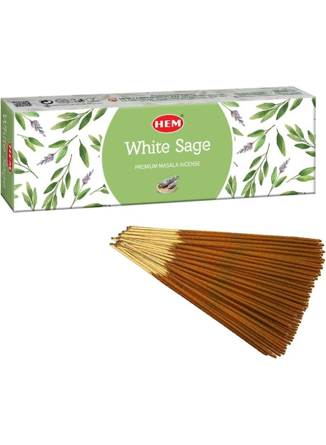 HEM HEM White Sage Smudge Premium Incense Sticks Spiritual Environment, Fresh & Long Lasting Fragrance Ingredient - 100 GMS  - Image 1