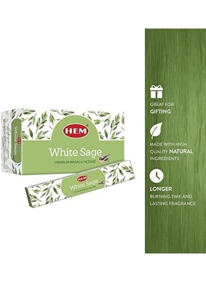 HEM HEM White Sage Smudge Premium Incense Sticks Spiritual Environment, Fresh & Long Lasting Fragrance Ingredient - 100 GMS  - Image 3