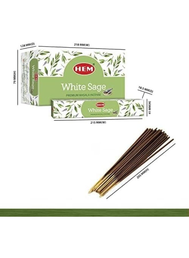 HEM HEM White Sage Smudge Premium Incense Sticks Spiritual Environment, Fresh & Long Lasting Fragrance Ingredient - 100 GMS  - Image 4