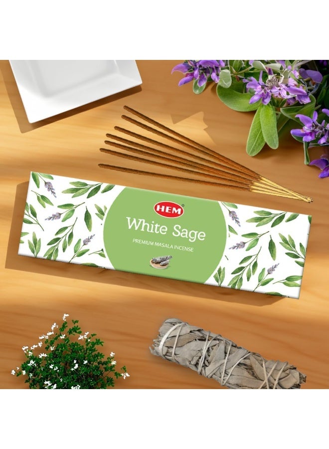 HEM HEM White Sage Smudge Premium Incense Sticks Spiritual Environment, Fresh & Long Lasting Fragrance Ingredient - 100 GMS  - Image 2