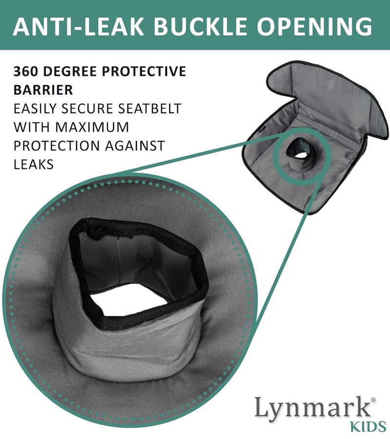 LynmarkÂ® 2x Potty Training Car Seat Protector Cover - Waterproof Soft Piddle Pads for Toddlers and Baby Carseat - Travel-Friendly Universal Washable Liner Mat for Spills, Nappy Leaks, Accidents - Grey - Image 4