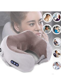 ELTRAZONE Electric Travel Neck Massage Pillow, U-Shaped Memory Foam Kneading Head & Neck Support Pollow, For Pain Relief, For Airplane, Train, Bus, Car Travel  - Image 1