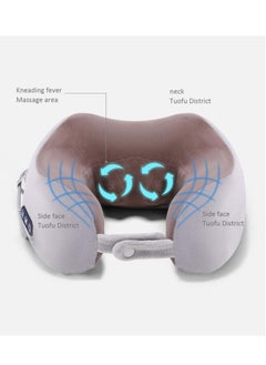 ELTRAZONE Electric Travel Neck Massage Pillow, U-Shaped Memory Foam Kneading Head & Neck Support Pollow, For Pain Relief, For Airplane, Train, Bus, Car Travel  - Image 3