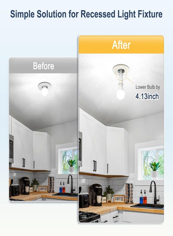 DiCUNO E26 3.15-4.13Inch/8-10.5CM Extension Flexible Socket Extender Adapter, E26 Edison Screw Converter, Light Socket Extender, Lamp Bulb Extension, 2-Pack - Image 5