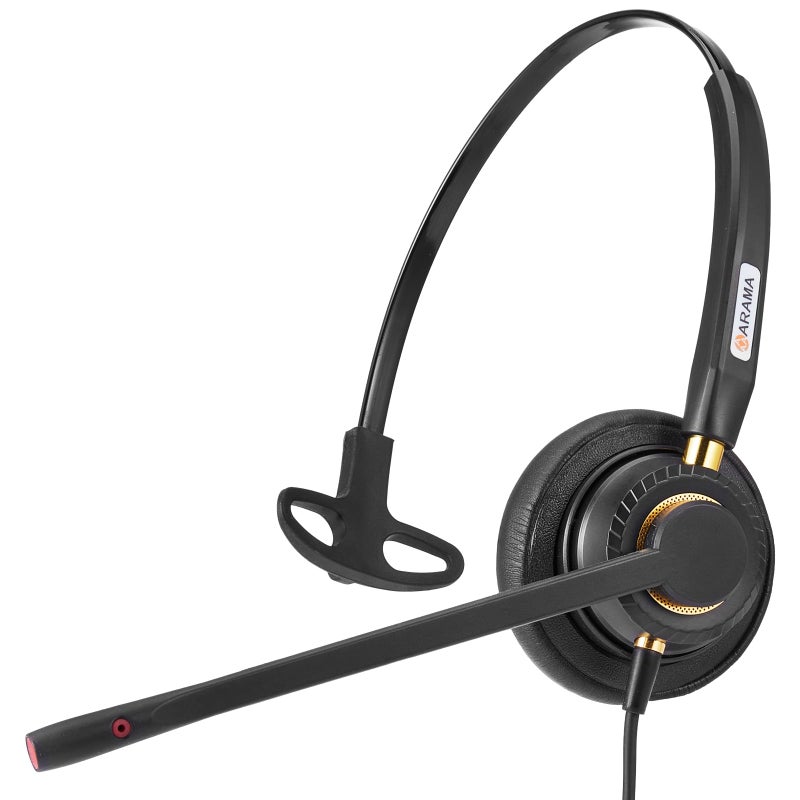 Arama Corded Telephone Headset Mono w/Noise Canceling Mic Compatible with ShoreTel Plantronics Polycom Zultys Toshiba NEC Aspire Dterm Nortel Norstar Meridian Packet8 Landline Deskphones(A800S2) - Image 2