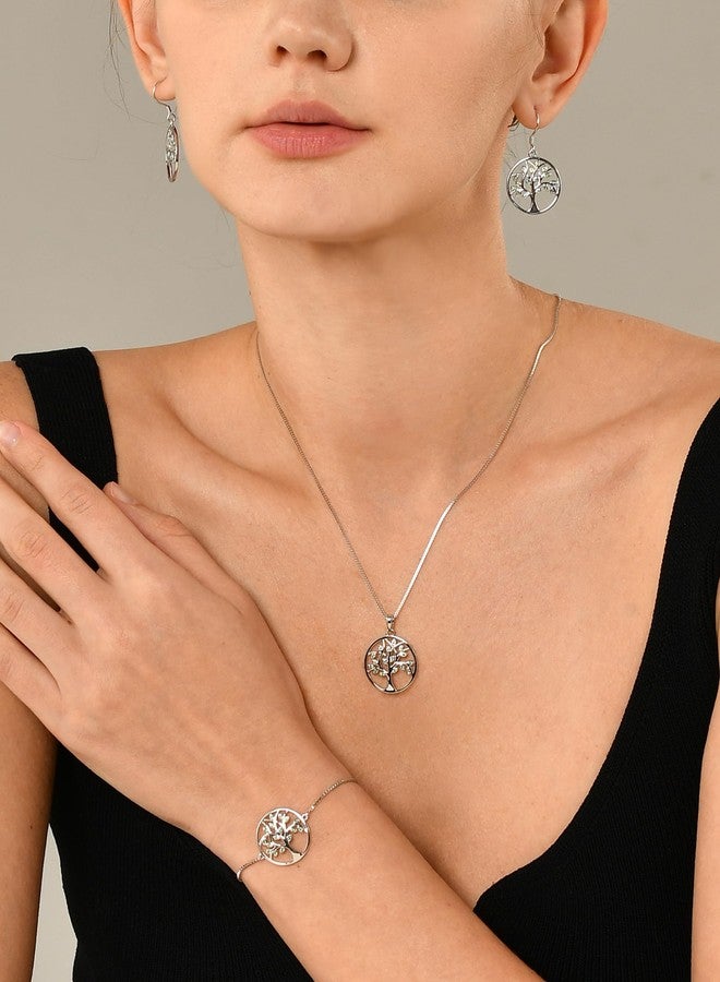 YL Tree Bracelet 925 Sterling Silver Tree of Life Link Bracelet Created Emerald Jewelry for Women - Image 3