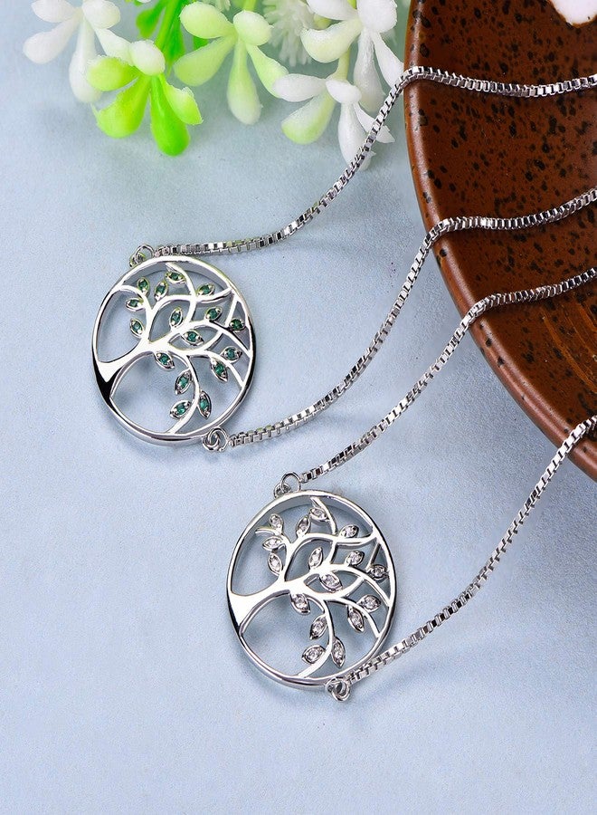 YL Tree Bracelet 925 Sterling Silver Tree of Life Link Bracelet Created Emerald Jewelry for Women - Image 5