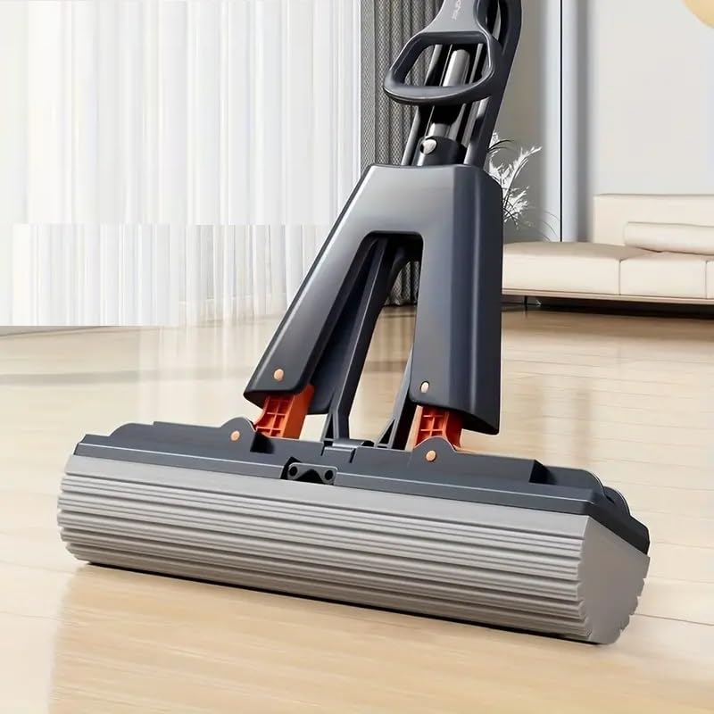 Clefairy PVA Sponge Mop for Floor Cleaning - Squeeze Roller With Self Wringing for Hardwood, Laminate, Tile, Marble, Ceramic - Easily Dry Wringing - Image 1