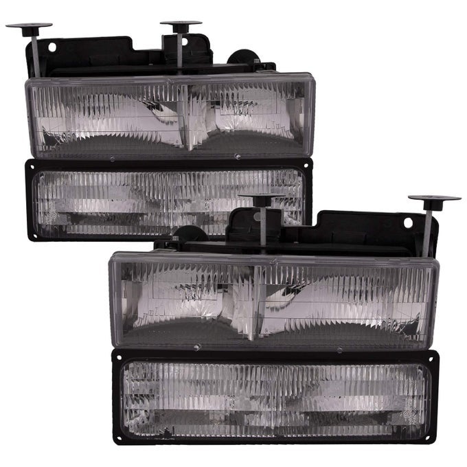 Chrome Housing Halogen Headlights Compatible With Chevrolet Gmc Blazer Silverado Ck 1500 2500 3500 Suburban Hd Chevy Pickup Jimmyyukon 150 Includes Left And Right Side Headlamps