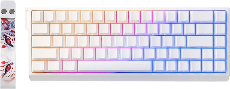 YUNZII x MADLIONS MAD68 HE Rapid Trigger Wired Magnetic Mechanical Gaming Keyboard 60% Hall Effect Adjustable Actuation,PBT Keycaps RGB Hot-Swap,8K Hz Polling Rate (White, Magnetic Amber Pro Switch) - Image 1