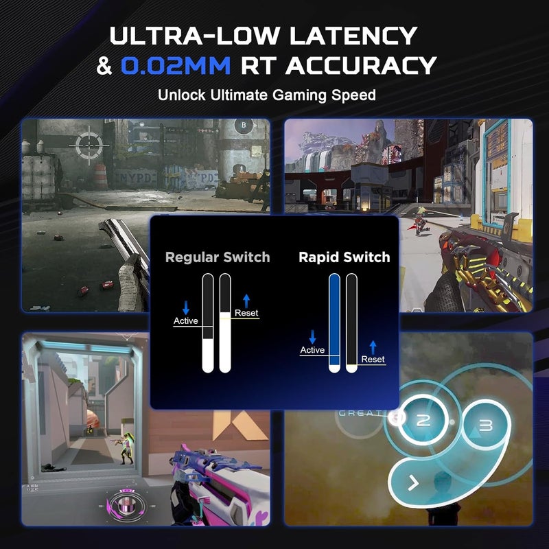 YUNZII x MADLIONS MAD68 HE Rapid Trigger Wired Magnetic Mechanical Gaming Keyboard 60% Hall Effect Adjustable Actuation,PBT Keycaps RGB Hot-Swap,8K Hz Polling Rate (White, Magnetic Amber Pro Switch) - Image 5