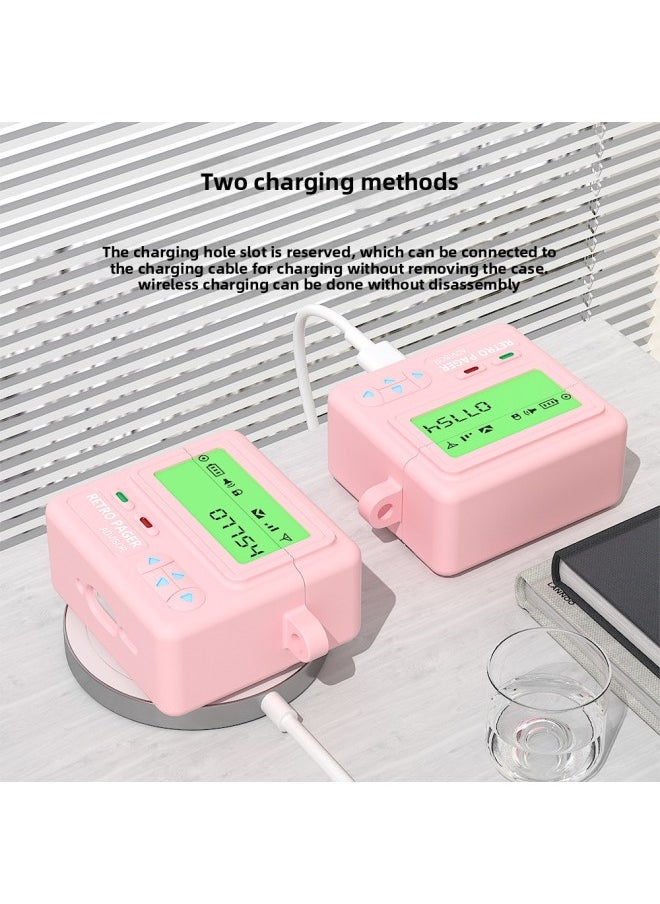 Generic - Suitable For Airpods4 Headphone Case Retro BB Machine 4 Generation Silicone Protective Case Airpods4 Bluetooth Headphone Case-Color:Light Gray-Applicable Models:Airpods Pro/pro2 Generation - Image 1