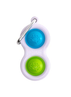 Fat Brain Toys Simpl Dimpl - Simple Dimple - Blue/Lime - Popping Fidget Keychain  - Image 1