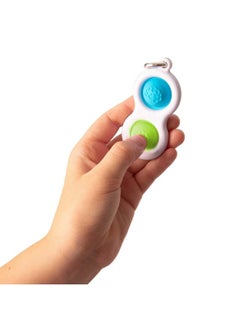 Fat Brain Toys Simpl Dimpl - Simple Dimple - Blue/Lime - Popping Fidget Keychain  - Image 2