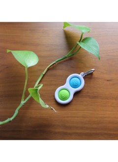 Fat Brain Toys Simpl Dimpl - Simple Dimple - Blue/Lime - Popping Fidget Keychain  - Image 3