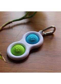 Fat Brain Toys Simpl Dimpl - Simple Dimple - Blue/Lime - Popping Fidget Keychain  - Image 4