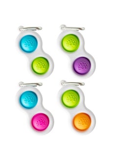 Fat Brain Toys Simpl Dimpl - Simple Dimple - Blue/Lime - Popping Fidget Keychain  - Image 5
