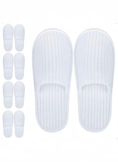 Peachjoy 5 Pairs Disposable Adult Guests Slippers, Closed Toe Bulk for Shoeless Home Multicolor Cotton Slipper for Indoor Hotel SPA Travel  - Image 1