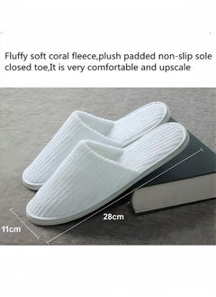 Peachjoy 5 Pairs Disposable Adult Guests Slippers, Closed Toe Bulk for Shoeless Home Multicolor Cotton Slipper for Indoor Hotel SPA Travel  - Image 5