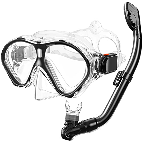 Gintenco Kids Snorkel Set, Diving Mask for Children as Unisex Kids Swimming Goggles, Anti-Fog Diving Mask and Dry Top Snorkel Combo Set for Junior and Youth - Image 1