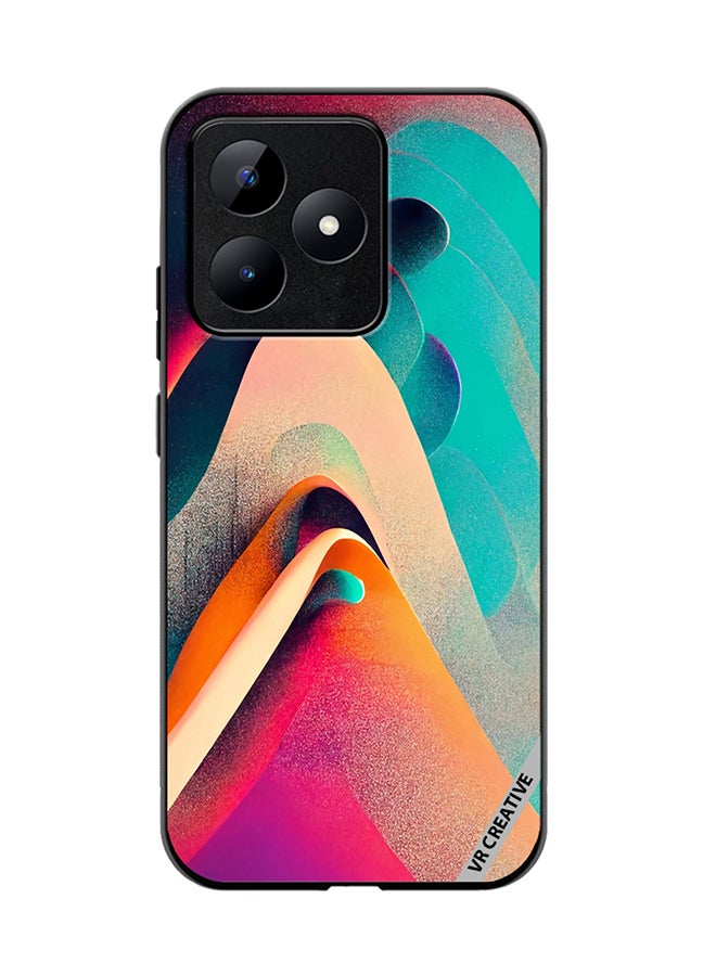 VR CREATIVE Protective Case Cover For Realme C53 Abstract Waves Lines Design Multicolour - Image 1