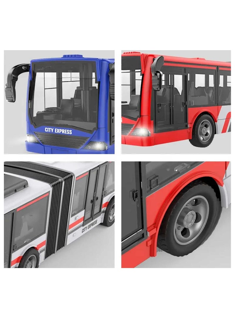 توي لاند RC خط التحكم عن بعد حافلة سيارة لعبة سيارة مع شواحن بطاريات الضوء الأمامي 2.4 جيجا هرتز 45 سم طول 2.4 جيجا هرتز مع بطاريات قابلة للشحن كهدية للأطفال والفتيان والفتيات - Image 4