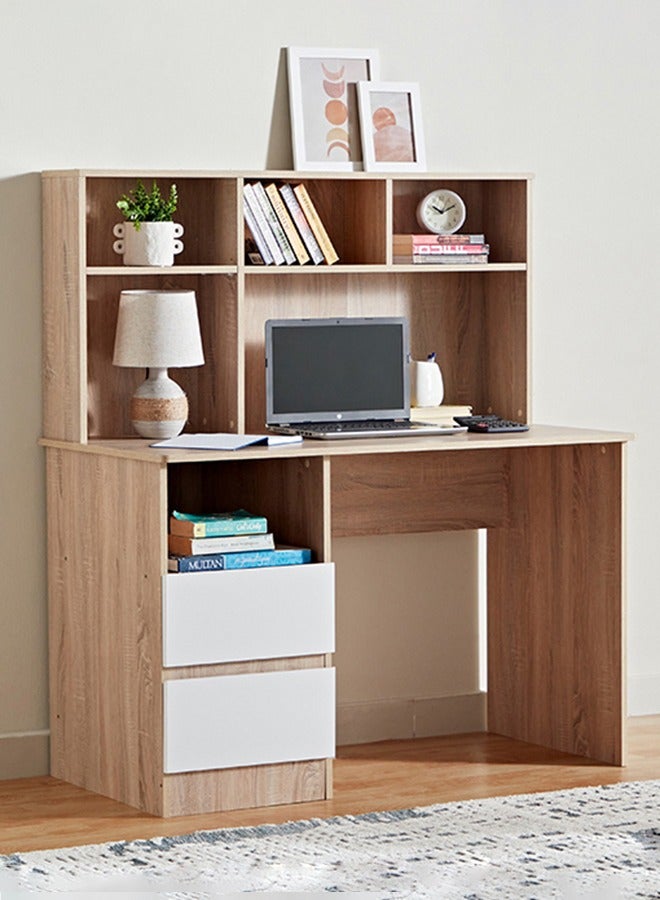 Home Box Alford Patara 2-Drawer Study Desk With Hutch 120 x 134 x 59.5 cm - Image 1