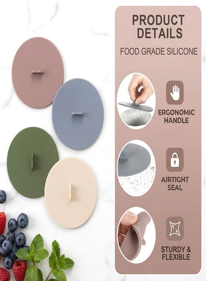 Winsyison 4pcs Silicone Cups Cover Lids, 3.88in, 4 Colors - Image 3