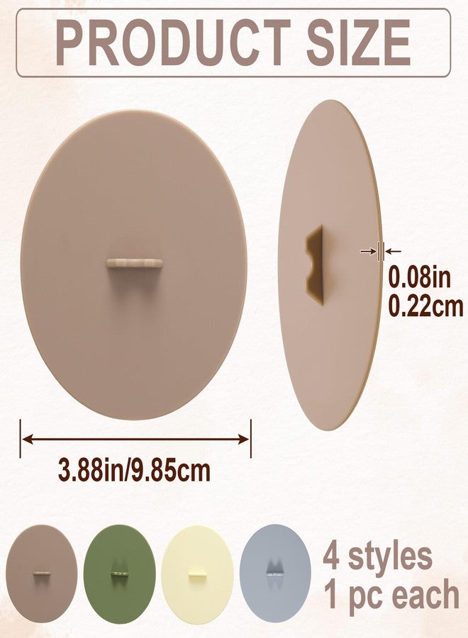 Winsyison 4pcs Silicone Cups Cover Lids, 3.88in, 4 Colors - Image 2