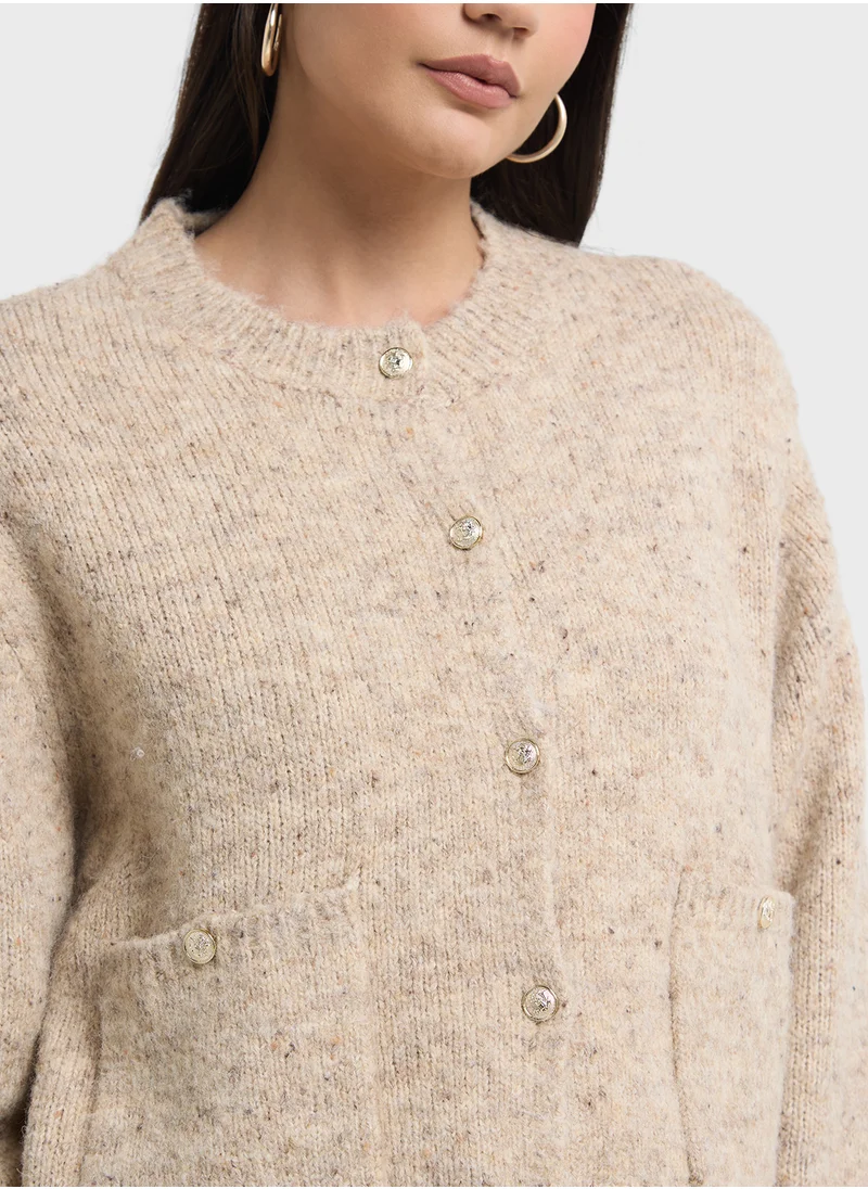 VERO MODA Button Pocket Detail Cardigan