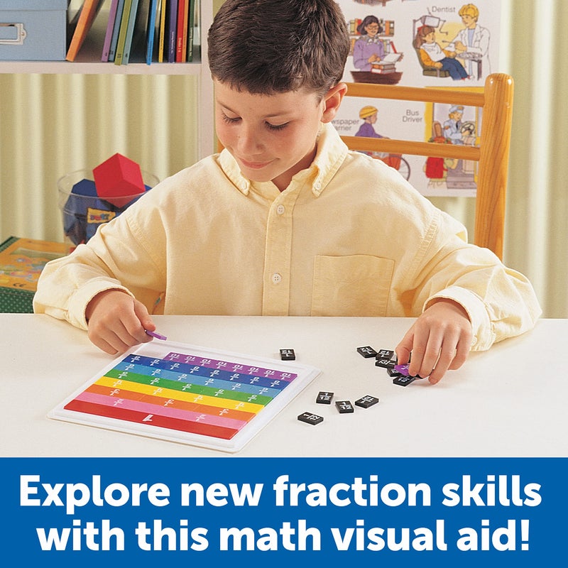 Learning Resources Rainbow Fraction Tiles - 54 Pieces, Ages 6+ Early Math Skills, Visual Aid, Math for Kids, Teacher Supplies - Image 2