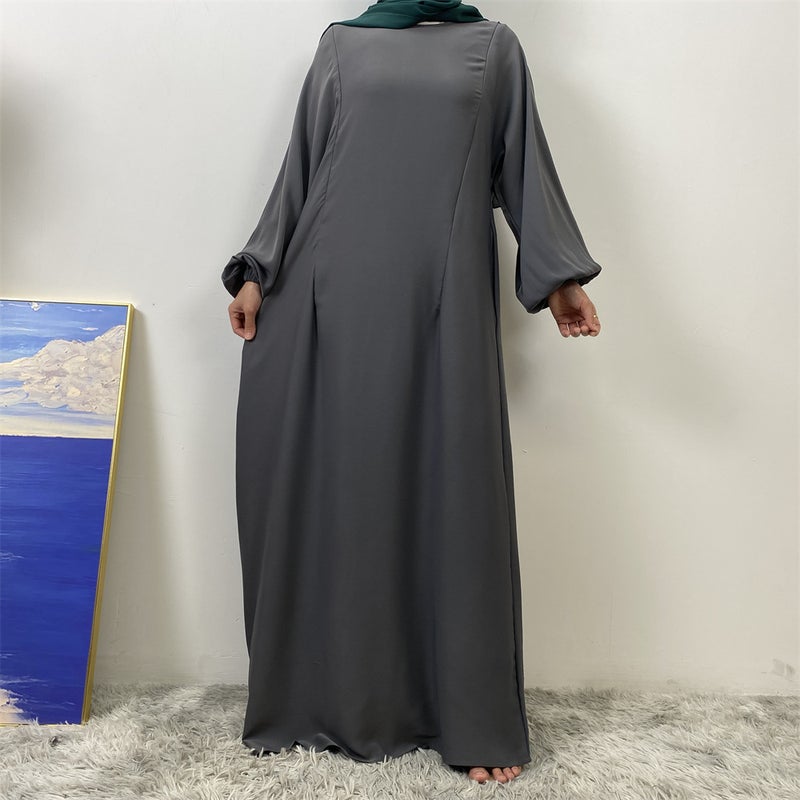 monica fashion Elegant Slim-Fit Front-Zip Muslim Nursing Dress - Image 1