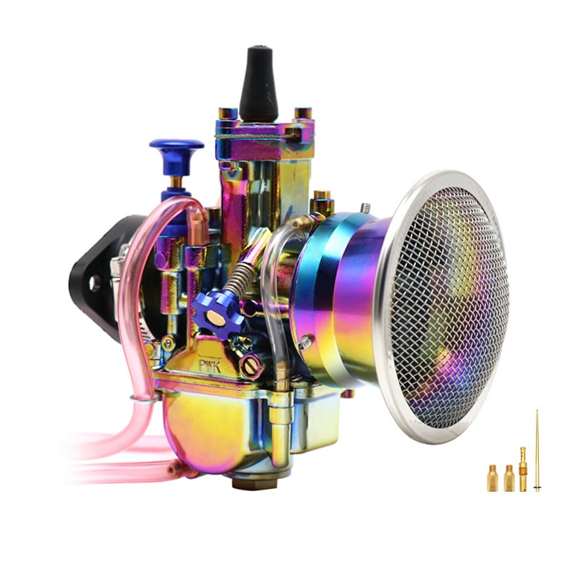 YWLUWEI Colorful PWK 26mm Carburetor Carb Kit With Air Filter And Intake Manifold Universal Fit For 75cc to 125cc 2T 4T Engine Motorcycle Scooters Dirt Bike Motocross ATV Quad Off Road