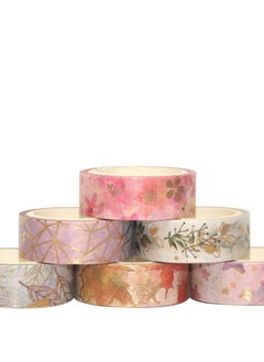 KASTWAVE Gold Patterned Tape Set, 6 Rolls, Masking Tape for Decorative Artwork Crafts Journals Planners Gift Wrap 15mm  - Image 4