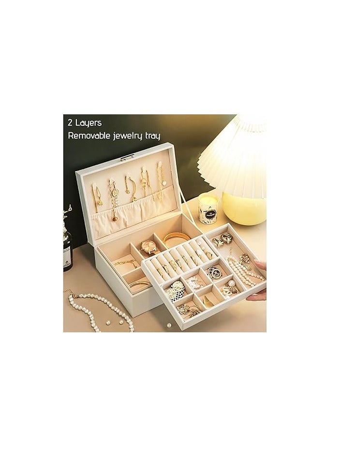 Spaceshoop Large Capacity Jewelry Box Travel Jewelry Organizer Multifunctional Necklace Earring Ring Storage Box Women Gift - Image 2